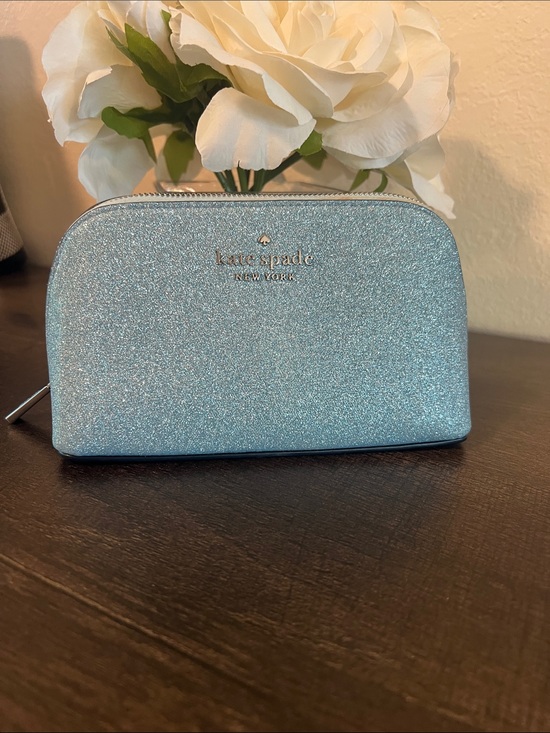 kate spade Handbags - kate spade Glitter Light Blue Cosmetic Pouch
